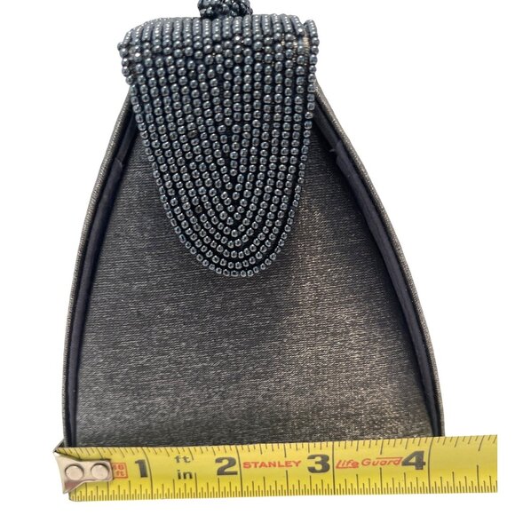 Bridal Formal Evening Hand Bag Purse Shoulder Clutch Beaded Strap Flap Closure - Picture 15 of 16